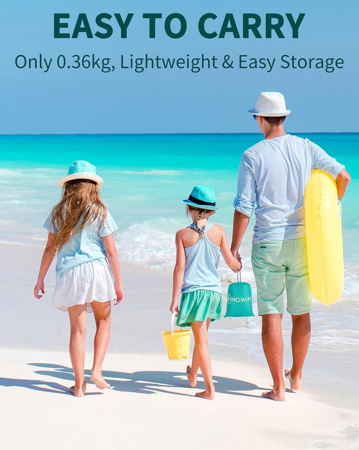Stranddecke Sandfrei Wasserdicht 210x200cm mit Taschen