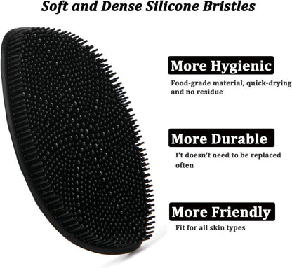 HieerBus Silikon Gesichtsreiniger Schwarz Lila Massage Pad
