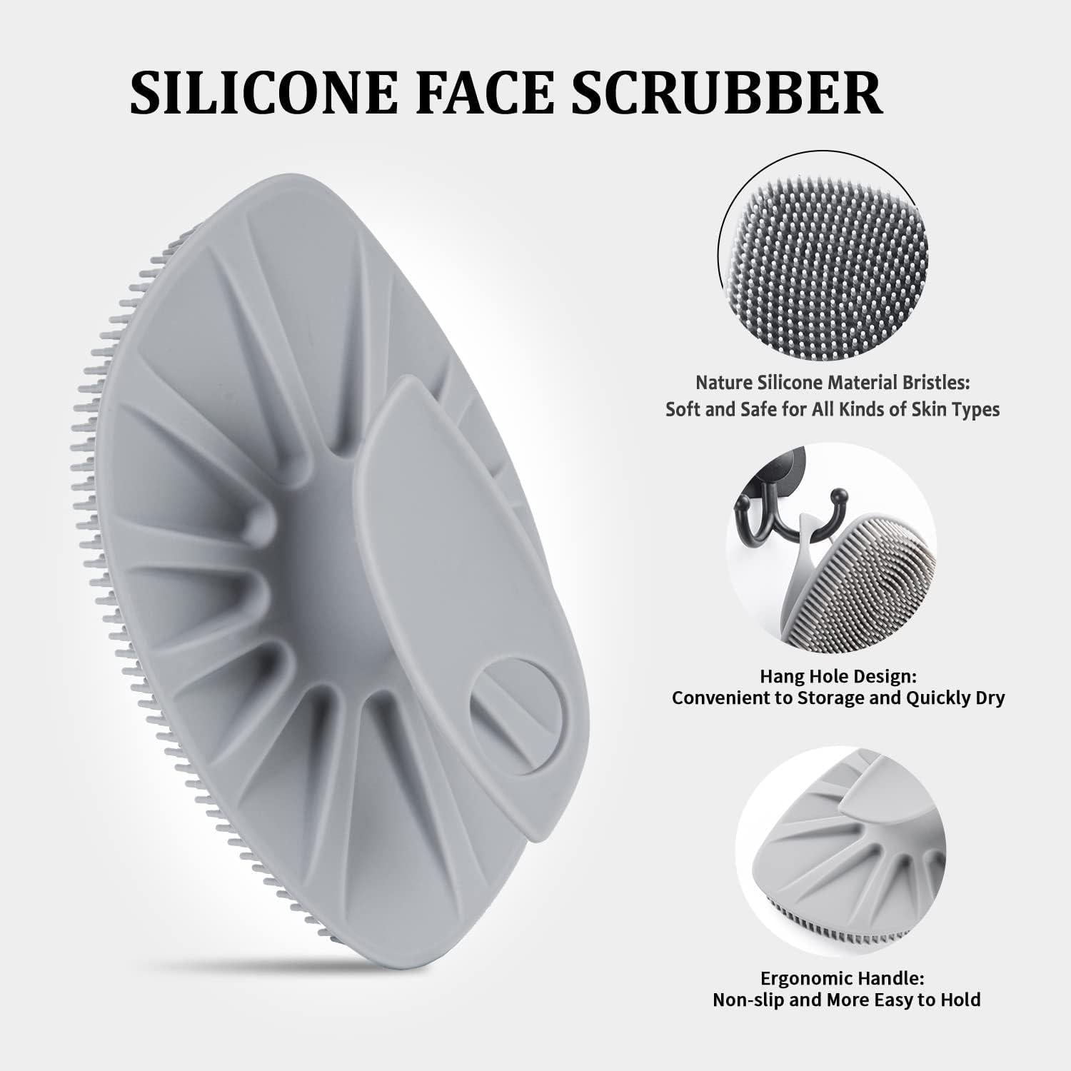 Silikon Gesichtsreiniger Peeling Massage Pad Weiß Grau