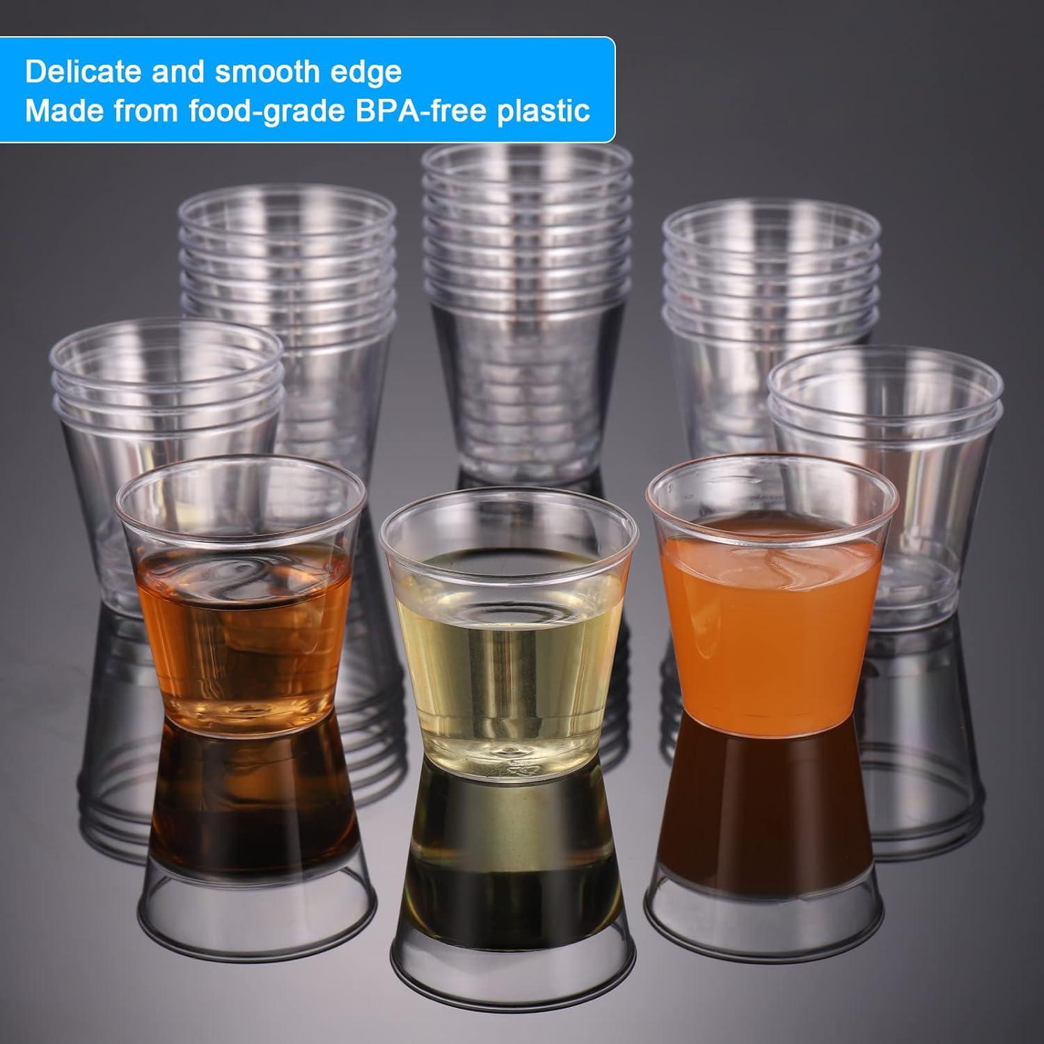 Hejo 50 Stück 3cl Schnapsgläser Plastik, Wiederverwendbarer Shotgläser 30ml