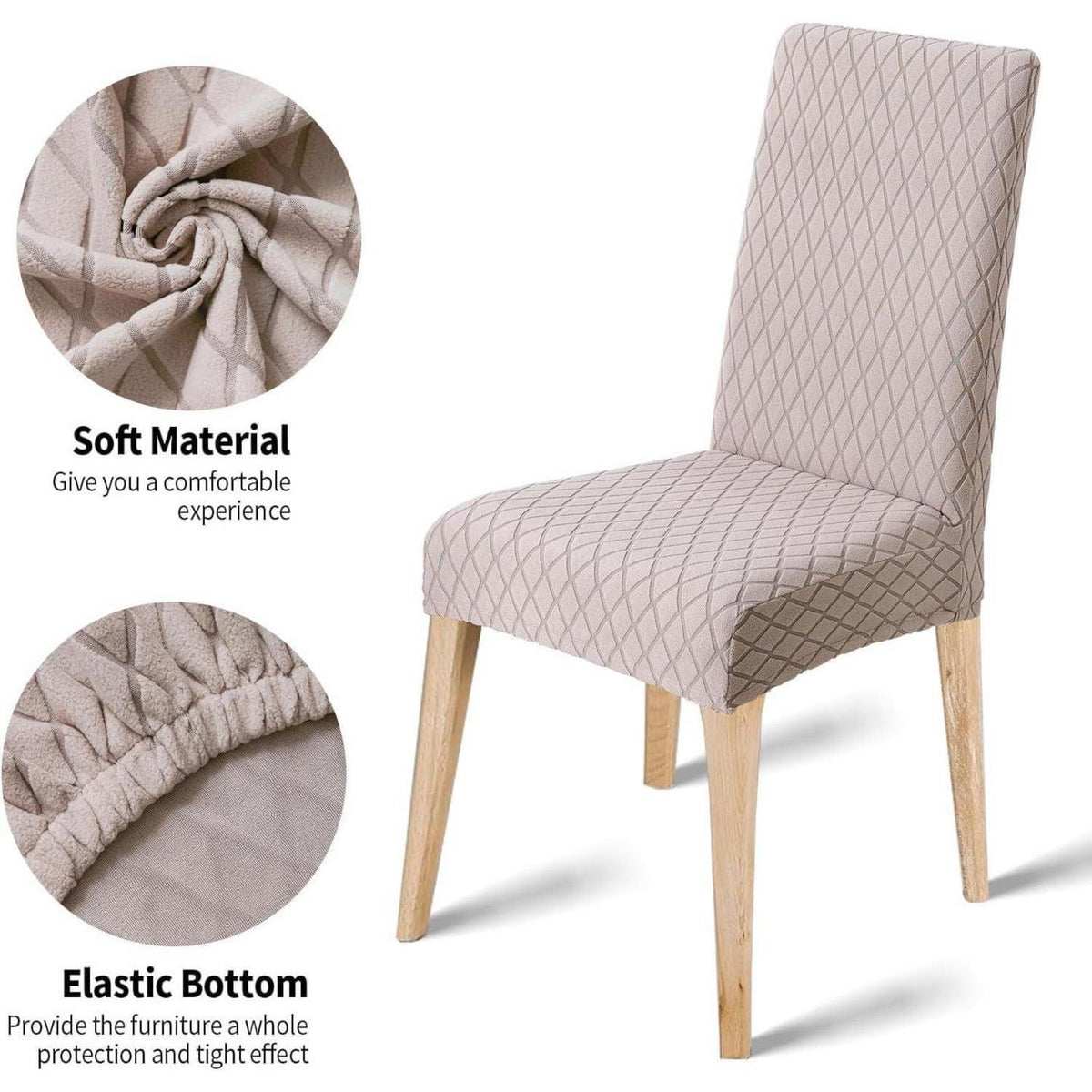 Stuhlhussen Set 4er – Taupe | Abnehmbar & Waschbar