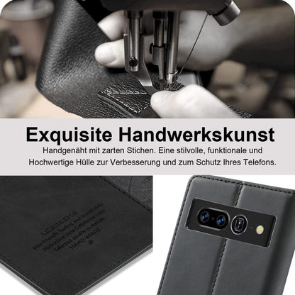 Google Pixel 7 Pro Hülle Leder Flip Wallet Klapphülle