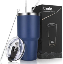 Trinkbecher 900ml Thermobecher Edelstahl Isoliert mit Strohhalm