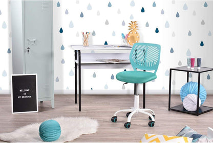 Ergonomischer Schreibtischstuhl Set Stoff Lila Türkis 2er