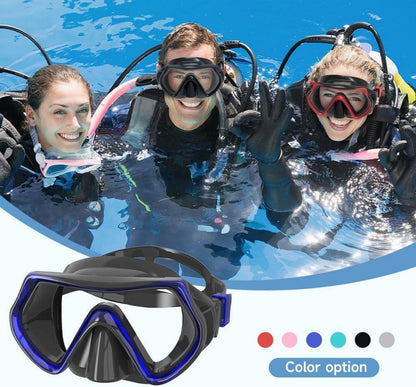 Findway Tauchermaske Erwachsene Silikonband HD Glas Schwarz