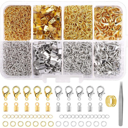 Schmuckverschlüsse Set 300tlg. mit Karabiner & Zubehör Gold/Silber