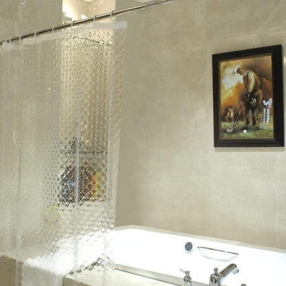 Duschvorhang Transparent 3D Rhombus 100% Eva-Material 120x200cm