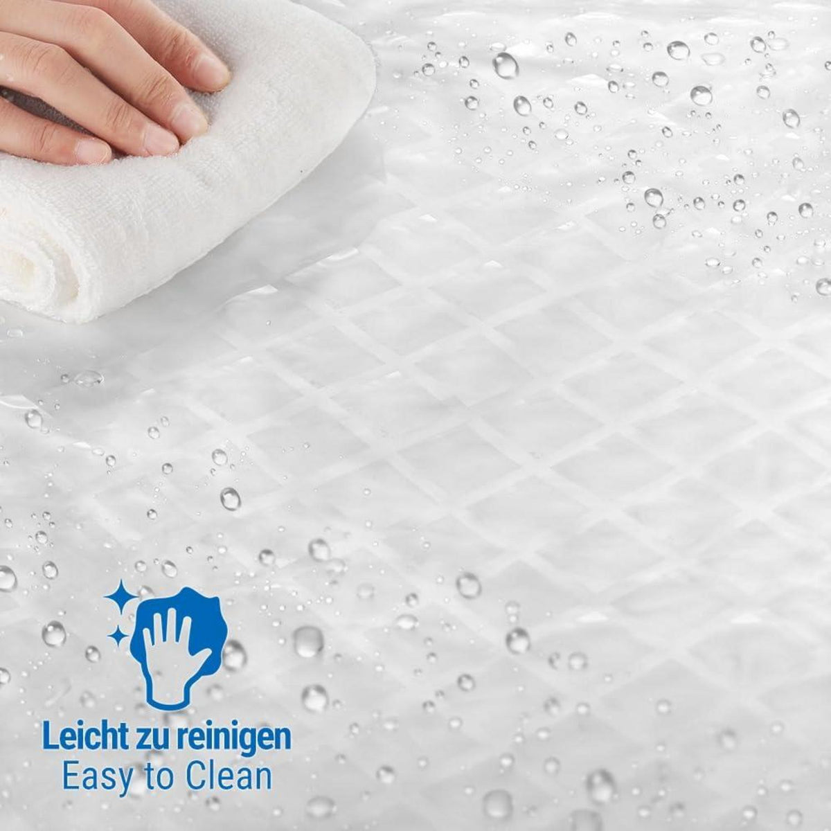 Duschvorhang 3D Rhombus Transparent 100% Eva-Material 120 x 200cm wasserdicht inkl. 8 Ringe