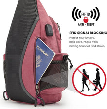 Canvas Brusttasche Schultertasche für Reise Wandern Klettern