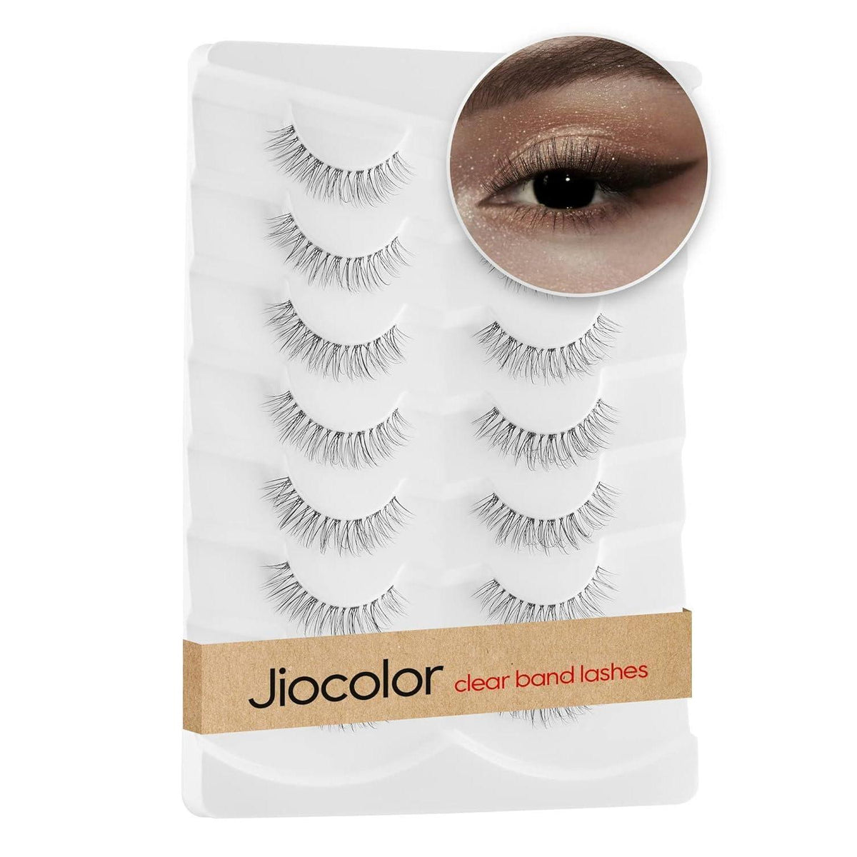 Natürliche Bandwimpern 3D Volumenwimpern 7 Paar Set