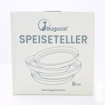 Bugucat Kunststoffteller Set 8-teilig 20cm BPA-frei Schwarz