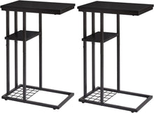 Beistelltisch Industrie-Design 2er-Set Schwarz 40x26x61.5cm