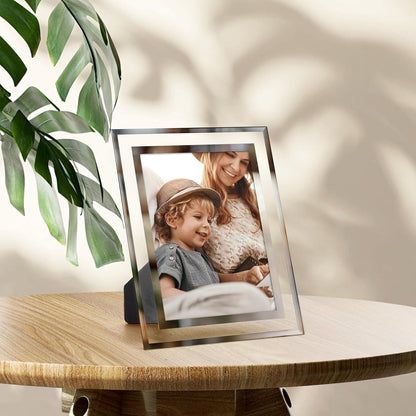 Giftgarden 4er Set Glas Bilderrahmen 20x25cm Silber für
