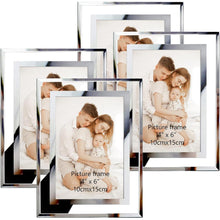 Bilderrahmen Set Glas Silber 10x15 cm für Fotos - Ideal für