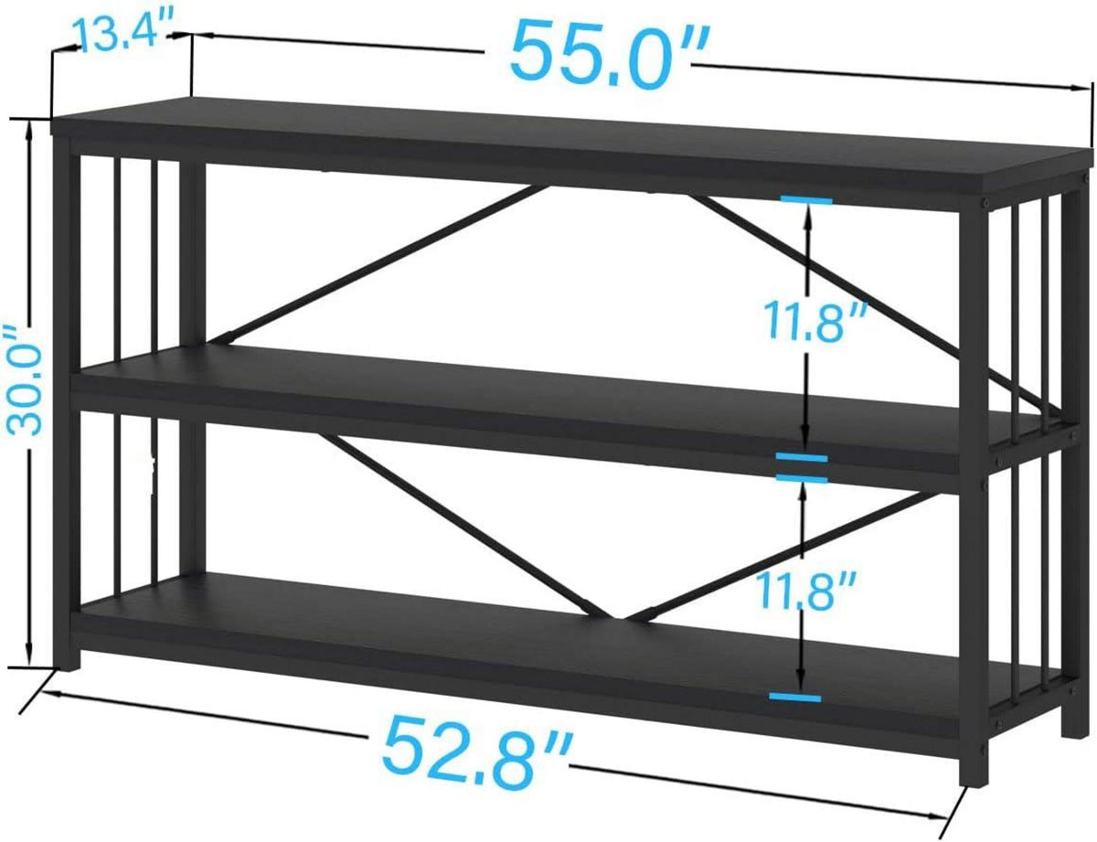 LVB Konsolentisch Holz Schwarz, Bücherregal 3