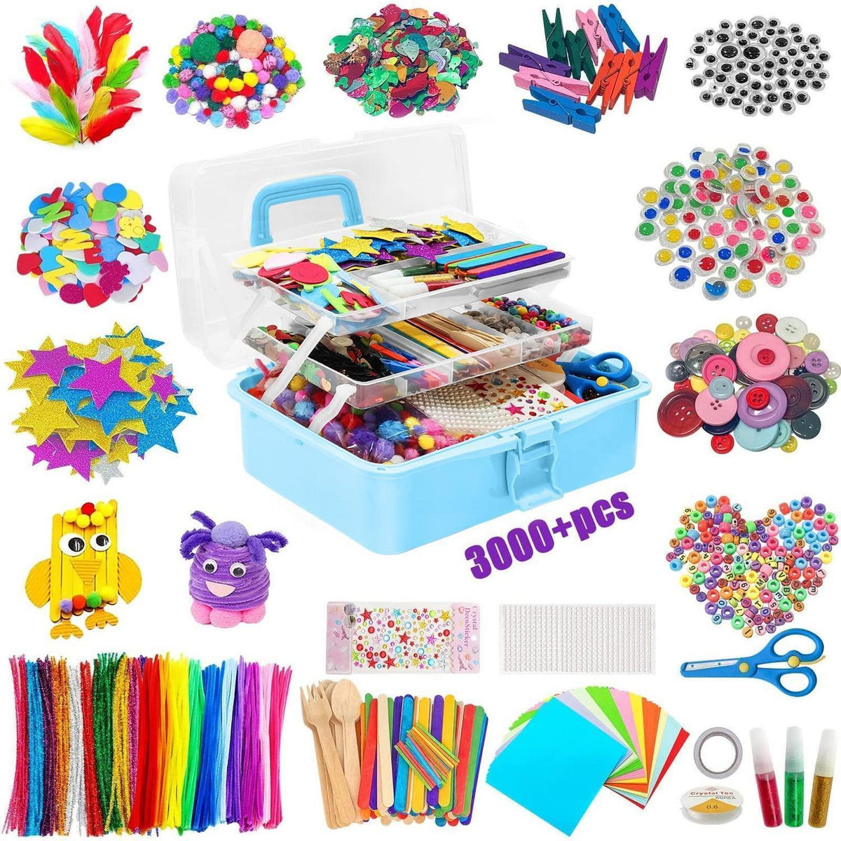 Bastelset Kinder 3000 Teile – Kreative DIY Bastelkiste
