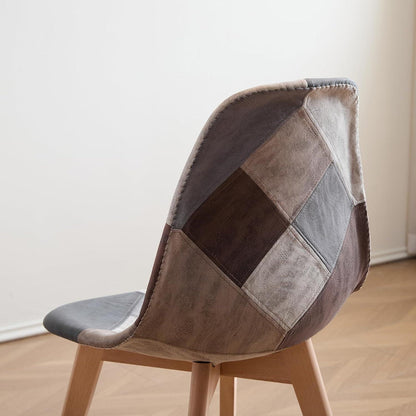 Patchwork Esszimmerstuhl Set (8 Stühle) – Braun