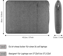 Laptoptasche 17,3 Zoll Schutzhülle mit Griff 2 Fach