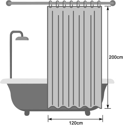 Duschvorhang 120x200 Weiß Wasserdicht Antischimmel Waschbar Stoff Bad Vorhang
