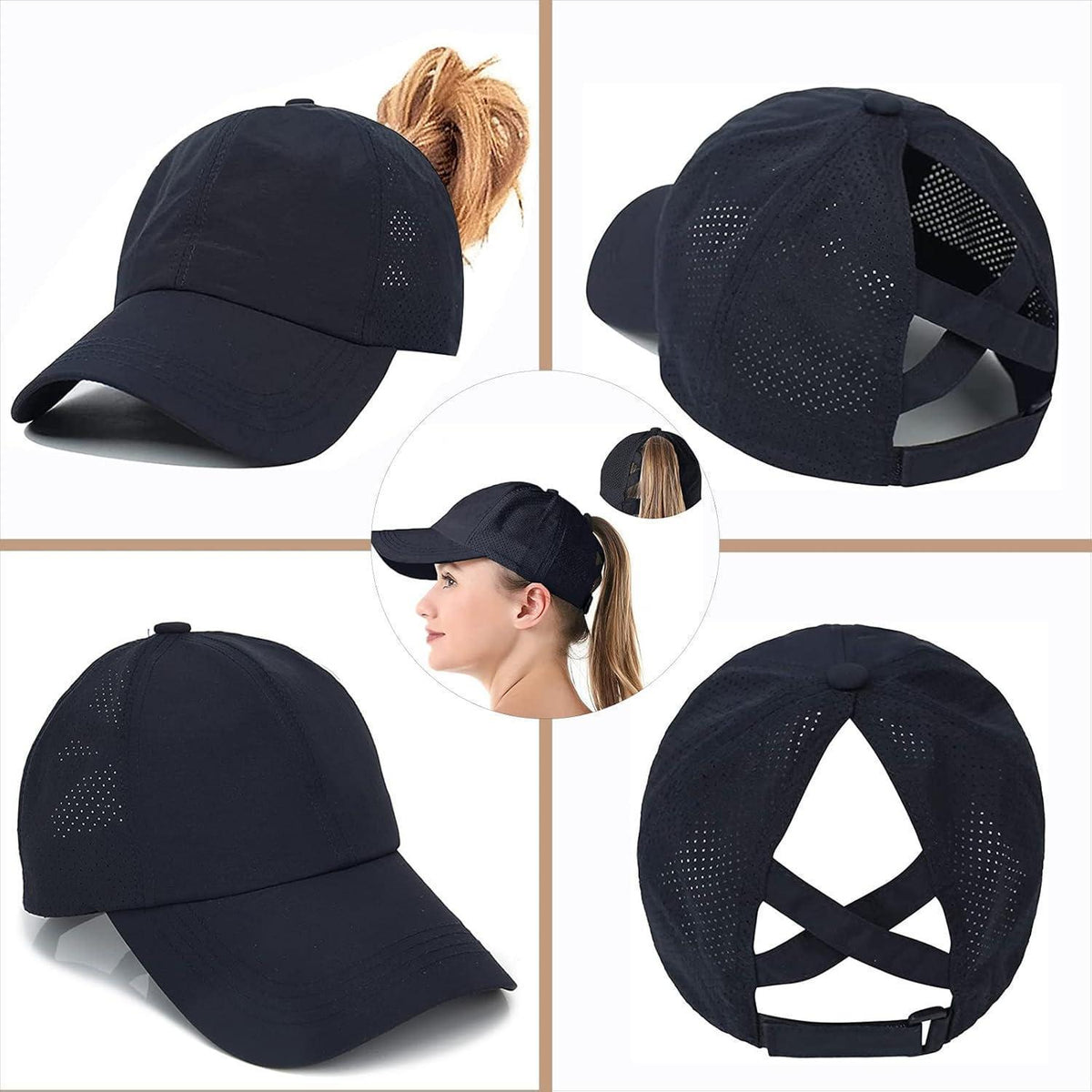 Baseball Cap Damen Pferdeschwanz Mesh Sonnenschutz Hut