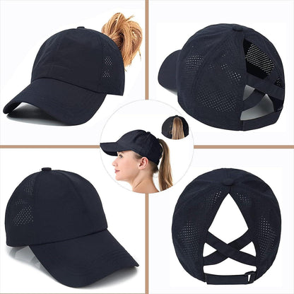 Baseball Cap Damen Pferdeschwanz Mesh Sonnenschutz Hut
