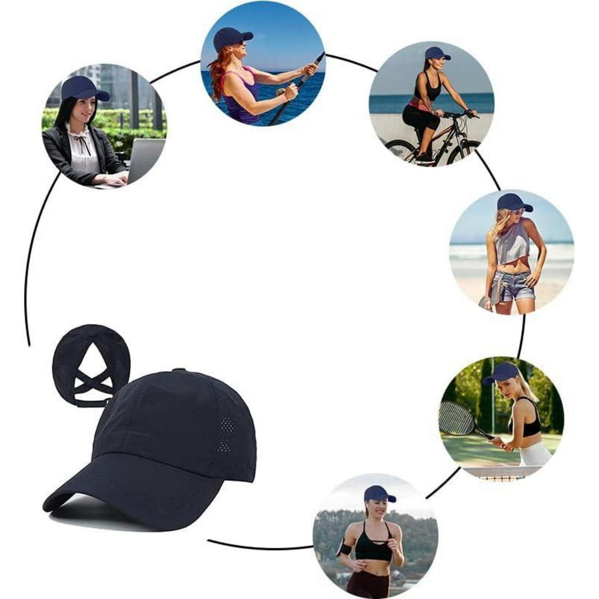 Baseball Cap Damen Pferdeschwanz Mesh Sonnenschutz Hut