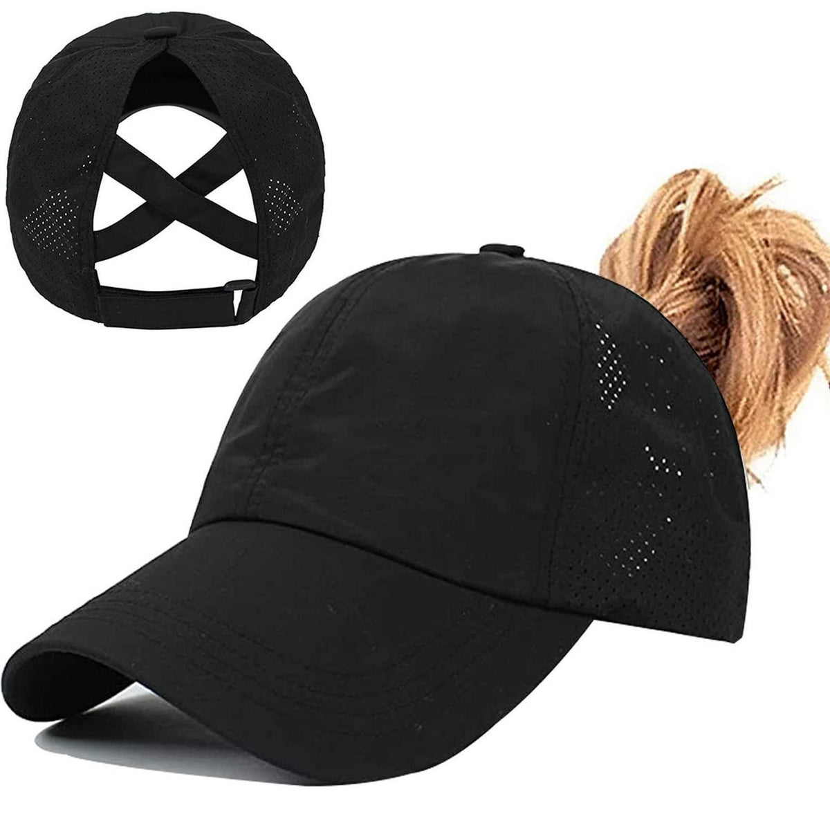 Damen Baseball Cap mit Pferdeschwanz – Schnelltrocknend & Einstellbar