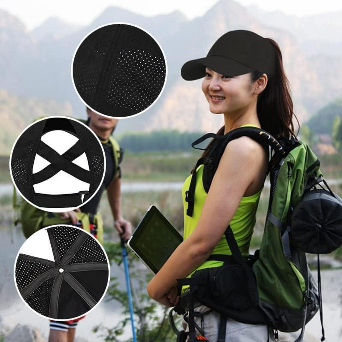 Damen Baseball Cap mit Pferdeschwanz – Schnelltrocknend & Einstellbar