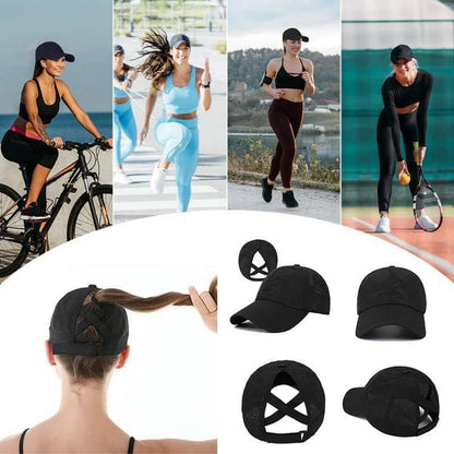 Damen Baseball Cap mit Pferdeschwanz – Schnelltrocknend & Einstellbar
