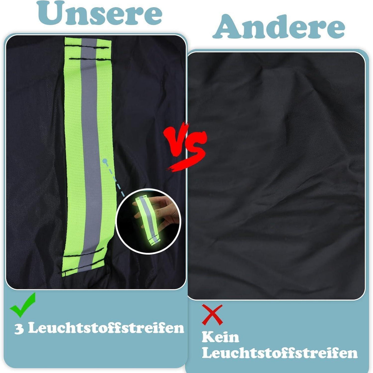 Wasserdichte Fahrradabdeckung für 1-3 Fahrräder 210x112x112cm