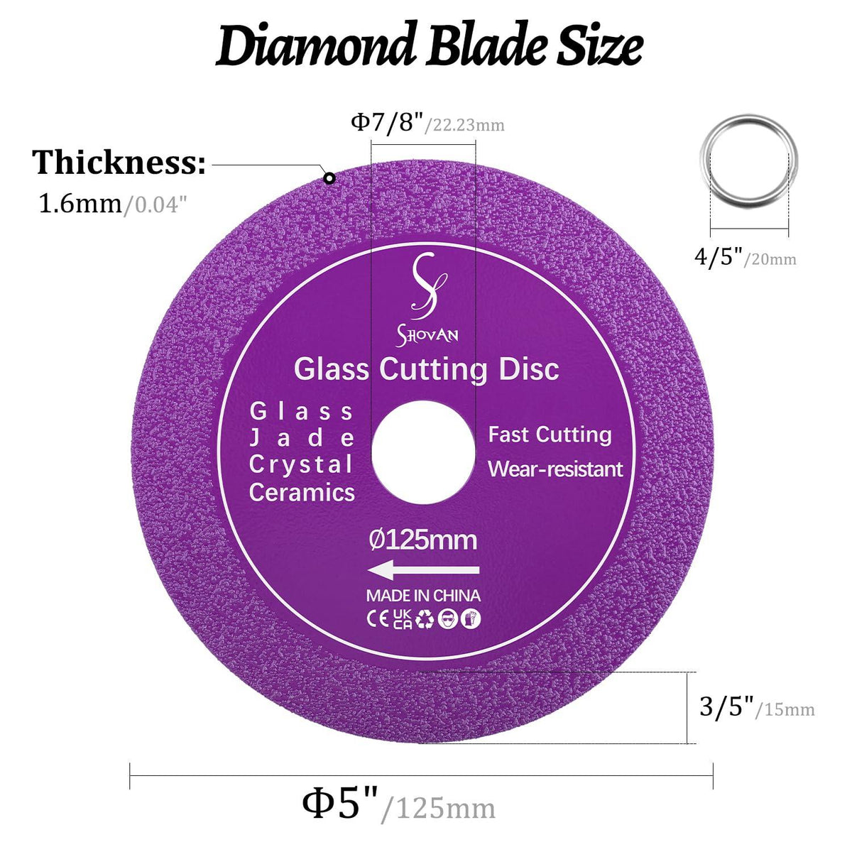 3 Stück Diamantscheiben 125mm x 22,23 mm für Winkelschleifer