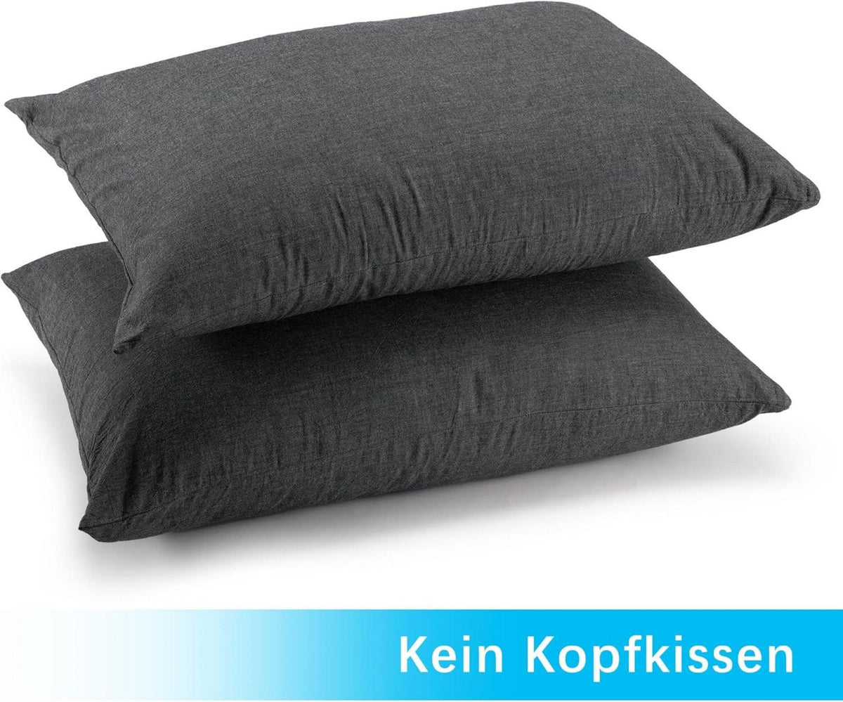 ATsense 2er Set Kissenbezug 50x70 cm Dunkelgrau 100% Baumwolle Reißverschluss superweich