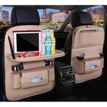 Auto Rücksitz Organizer mit Tisch & Tablet Halterung Beige