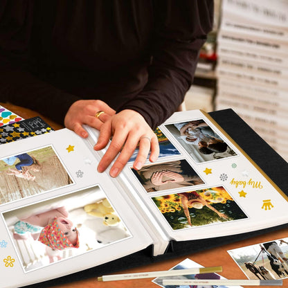 Fotoalbum Selbstklebend Scrapbook Leinen Groß Weiße Seiten Fotobuch