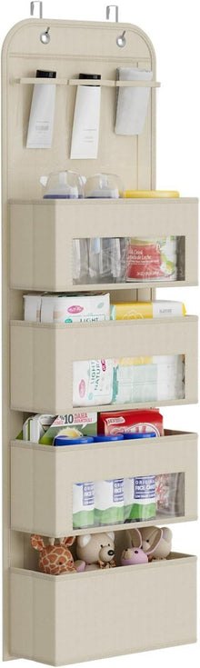 Tür Organizer Hängeorganizer mit 4 Großen Taschen Beige