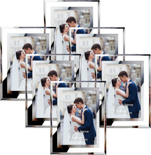 Bilderrahmen 10x15cm Glasfotorahmen Silber 6er-Set