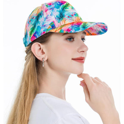 Damen Baseball Cap Blumen Sommerhut Atmungsaktiv