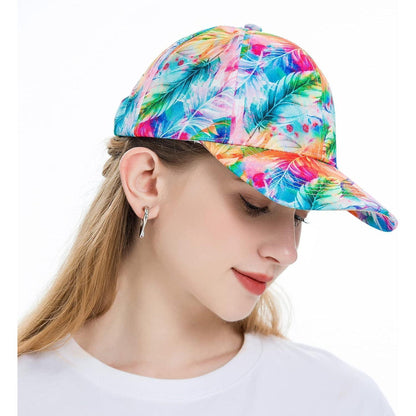 Damen Baseball Cap Blumen Sommerhut Atmungsaktiv