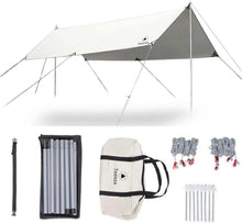 Teenza Tarp 3x4m Wasserdicht Zeltplane mit Stützstangen Oxford