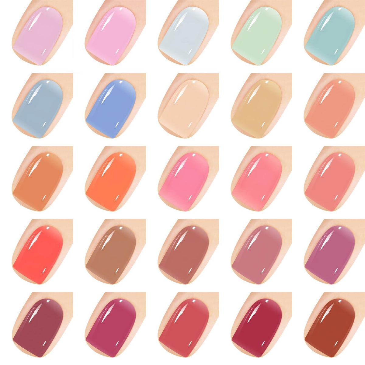 48er Gel Nagellack Set – Nude Pink, Rosa, Weiß & mehr