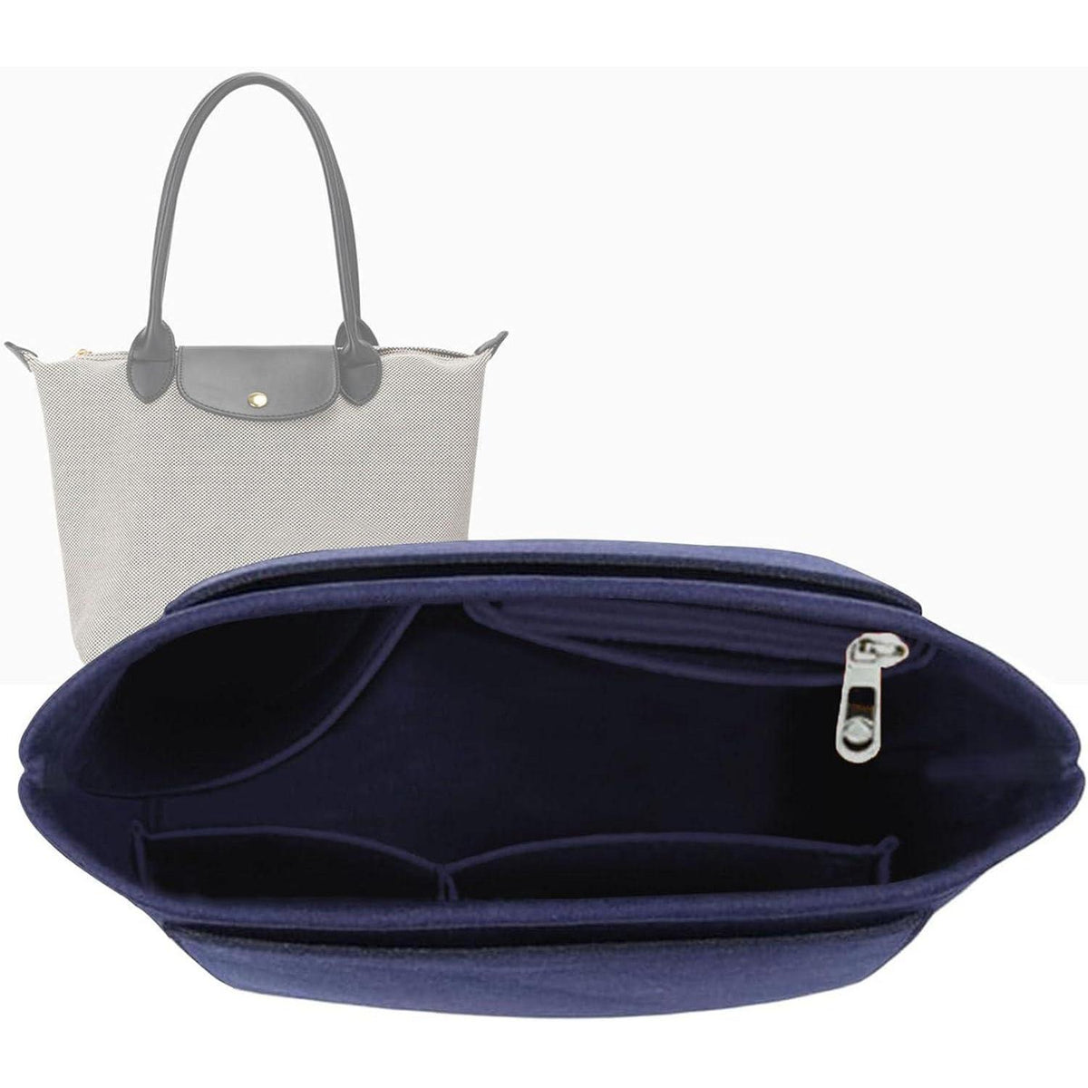 Handtaschen-Organizer Filz Marineblau Klein