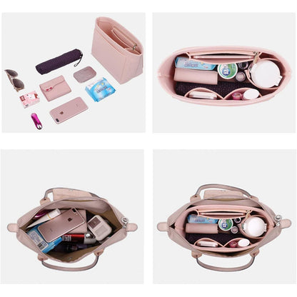 Handtaschen-Organizer Filz Marineblau Klein