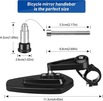 2er Set Fahrradspiegel HD 360° Drehbar für Lenker