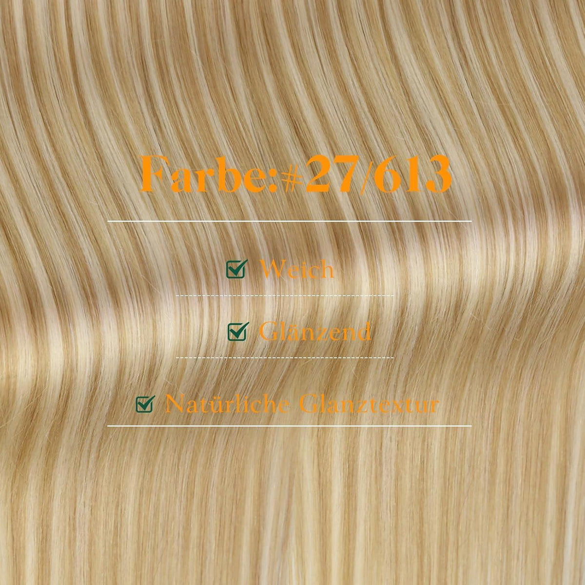 Blond Tape-in Haarverlängerung Echthaar 45cm #27/613
