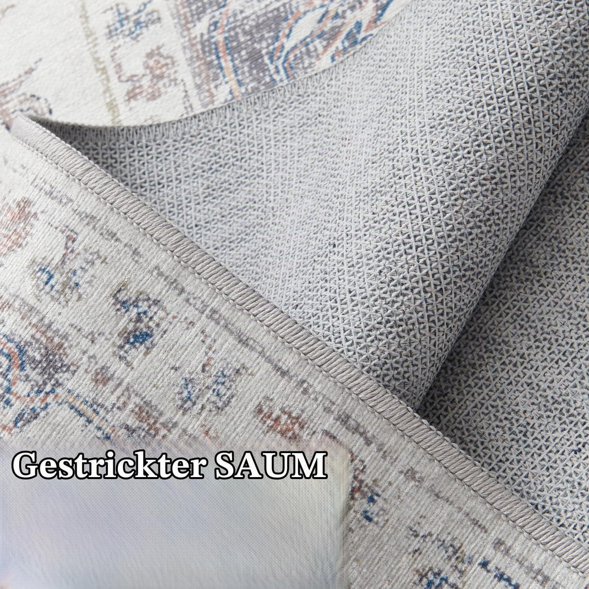 Vintage Küchenläufer Grau 60x180 cm – Waschbarer Teppich