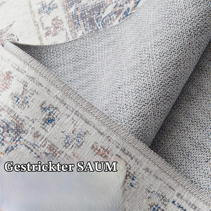 Vintage Küchenläufer Grau 60x180 cm – Waschbarer Teppich