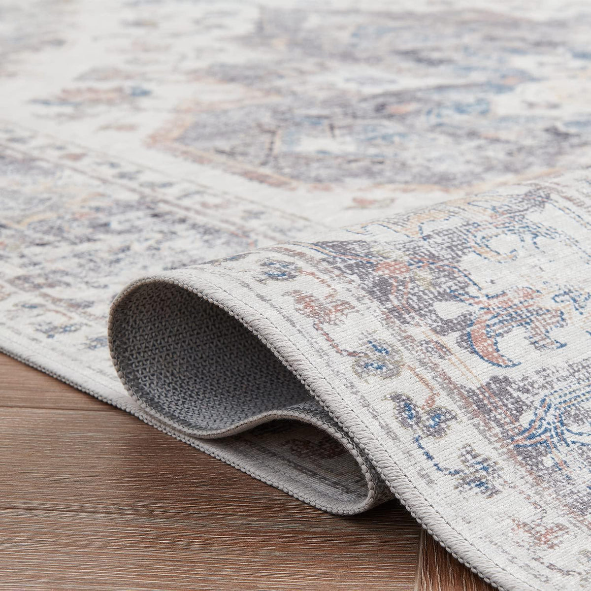 Vintage Küchenläufer Grau 60x180 cm – Waschbarer Teppich