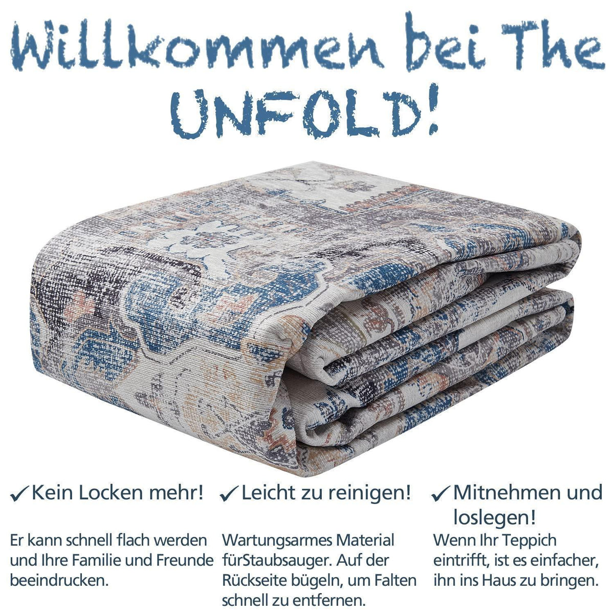 Vintage Küchenläufer Grau 60x180 cm – Waschbarer Teppich