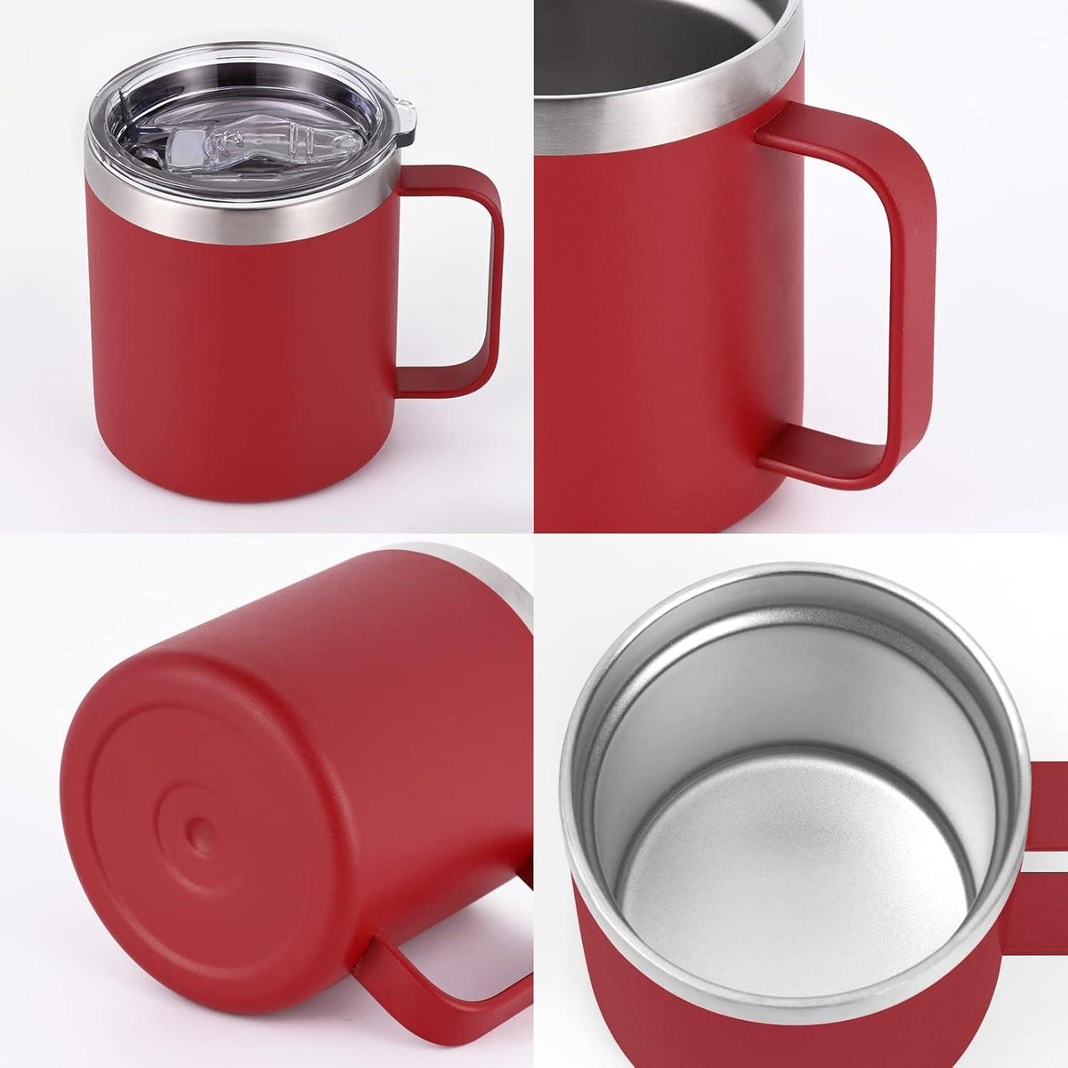 Edelstahl Camping Becher 12oz Trinkbecher Strohhalm Thermotasse 350ml