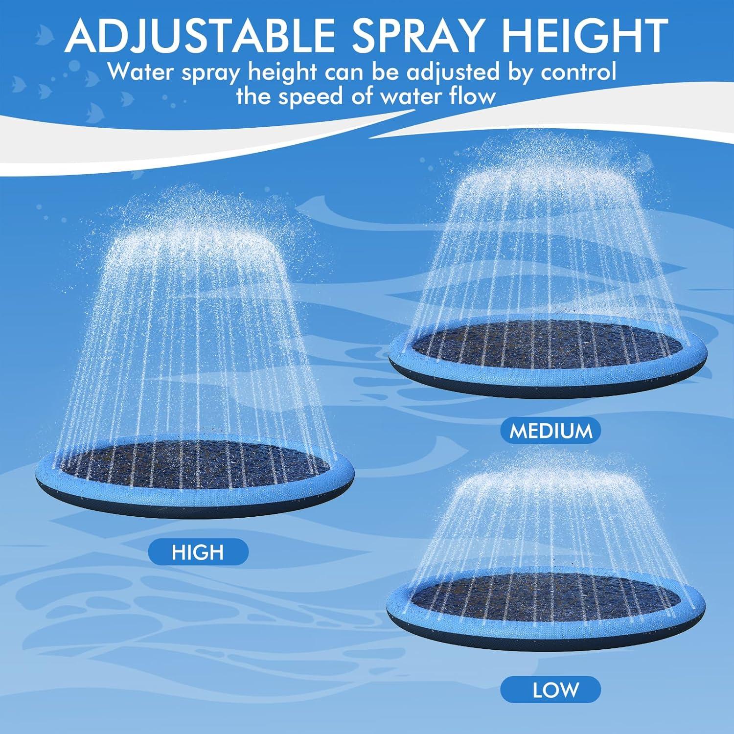 YAUNGEL Hundepool Planschbecken 175cm Anti-Rutsch Matte Faltbarer Splash Pad